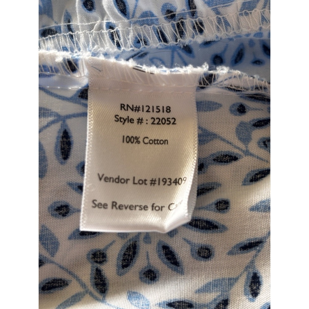 Vintage National Nightgown House Dress 1X Blue White Lace Bodice Ruffle Hem S/L - Picture 7 of 12
